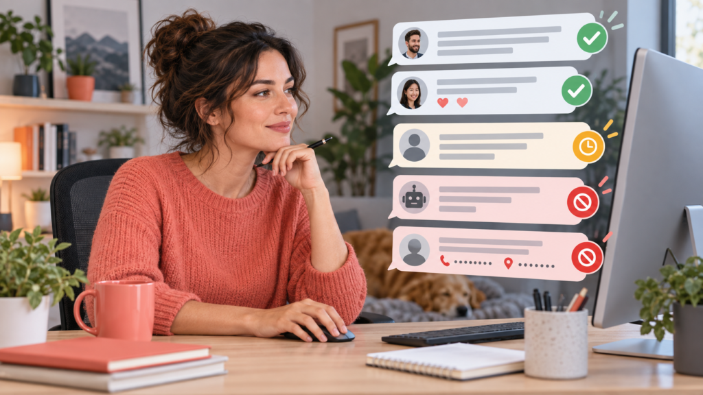 Community manager reviewing approved pending and spam website comments